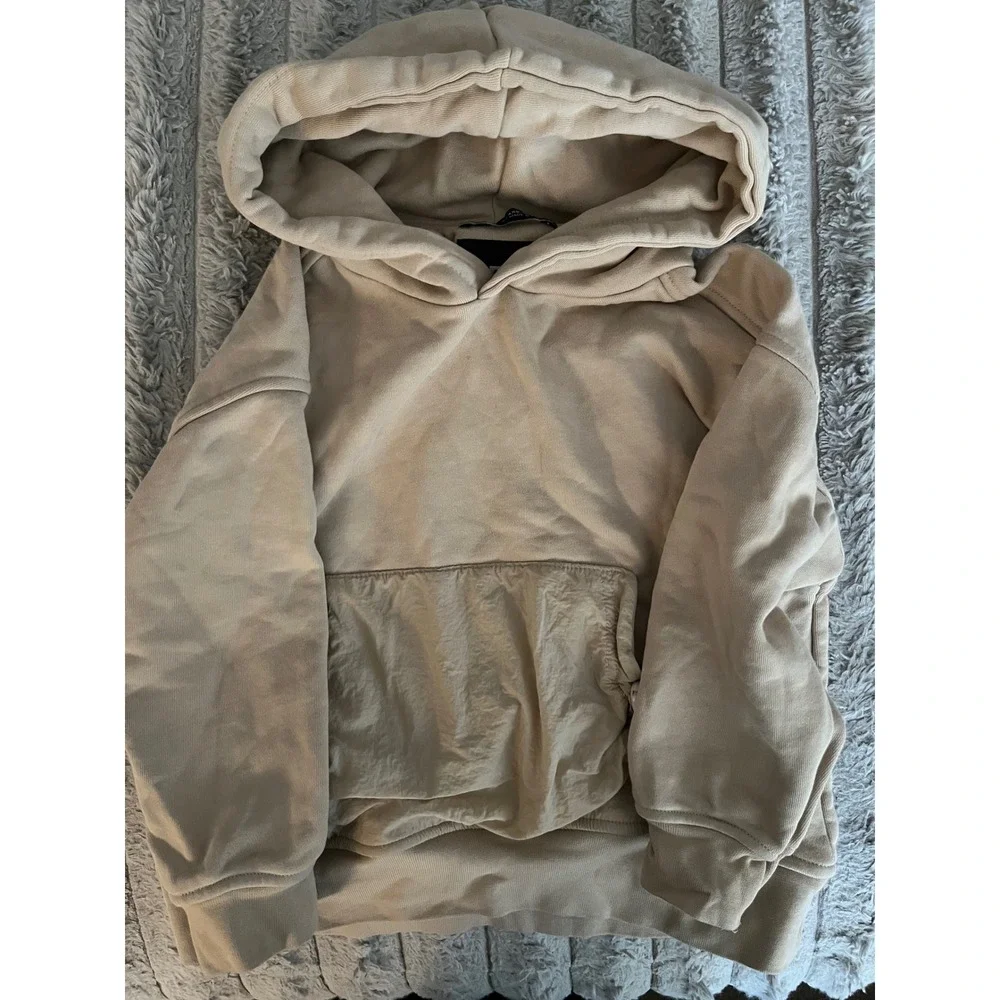 Zara Kids Lil McKimm MMXXII Hoodie Tan Beige Pouch Pocket Size XXS 116/126